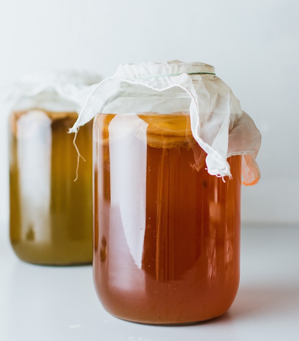 Kombucha in a large jar